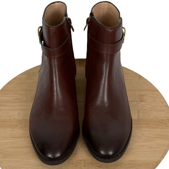 Coach “Dylan” Brown Leather Ankle Boots 8.5 B - Picture 3 of 15